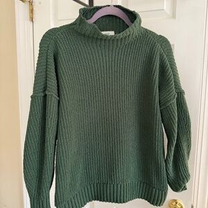 Aerie mock neck Green sweater size XS